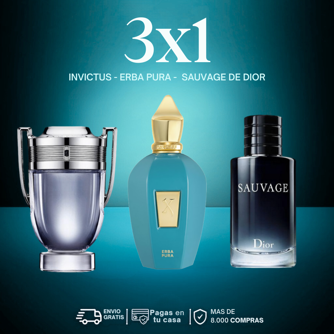 3X1 Invictus + Erba Pura + Sauvage