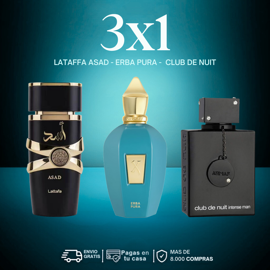 3X1 Lataffa Asad + Erba Pura + Club De Nuit