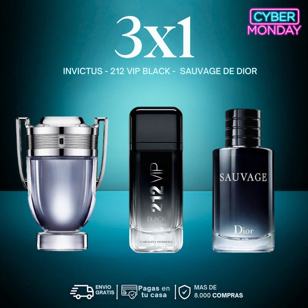 3x1 - Invictus + Sauvage + 212Vip Black