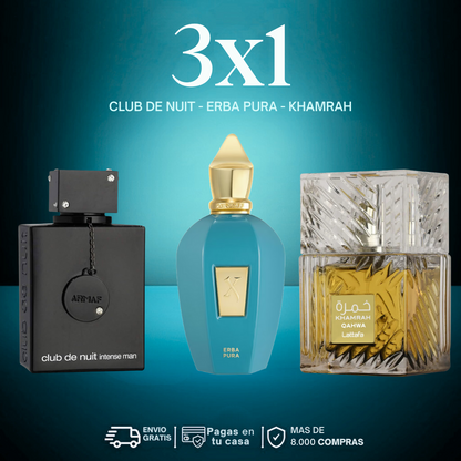 3X1 Club de Nuit Intense, Khamrah, Erba Pura