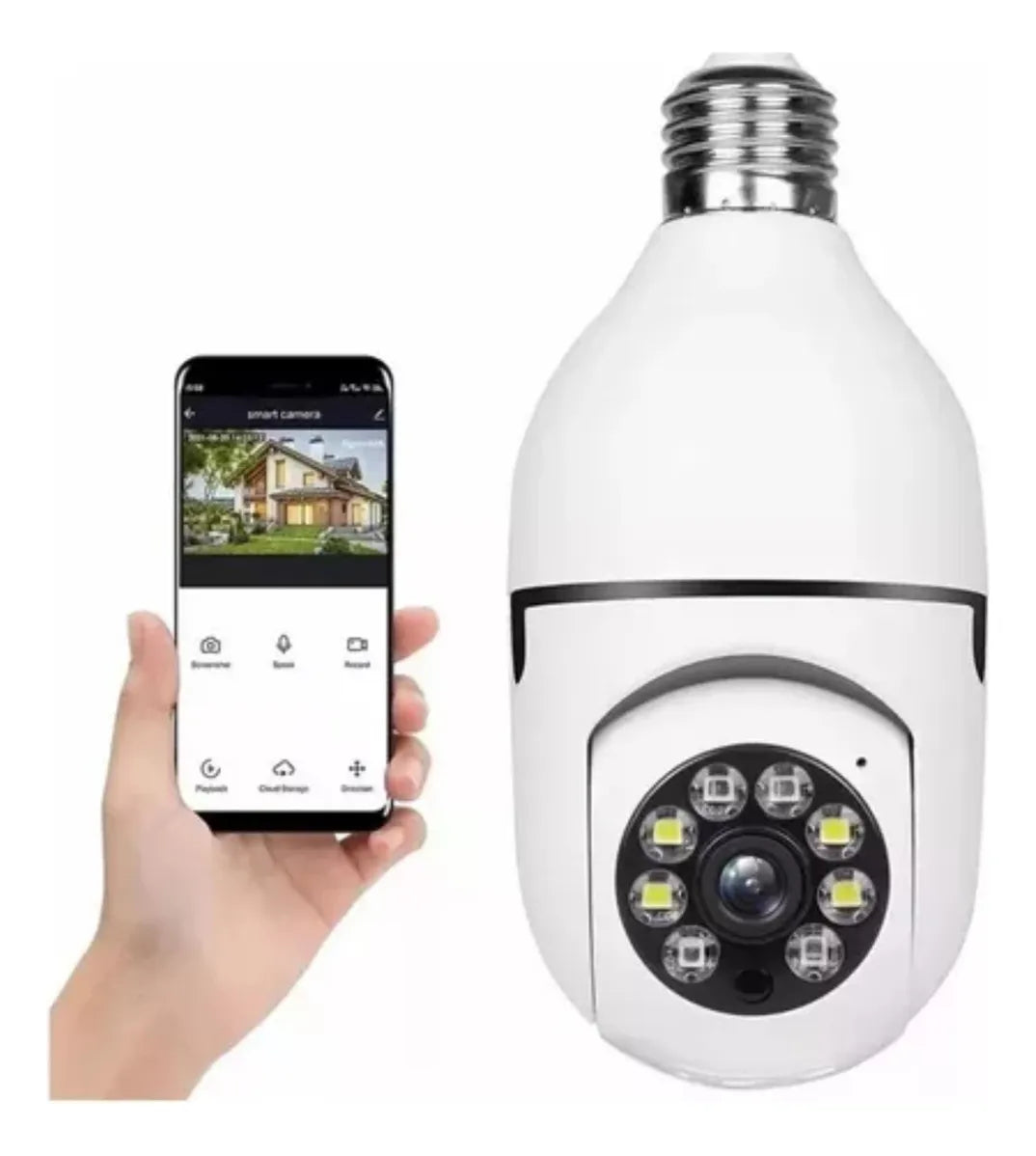 Camara Seguridad Ip Domo Con Wifi Y Parlante Vision Nocturna Color Blanco DOMO E27