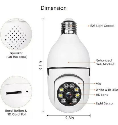 Camara Seguridad Ip Domo Con Wifi Y Parlante Vision Nocturna Color Blanco DOMO E27