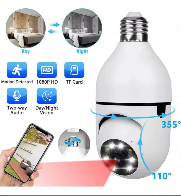 Camara Seguridad Ip Domo Con Wifi Y Parlante Vision Nocturna Color Blanco DOMO E27