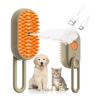 2x1 Cepillo Vaporizador para Mascotas Recargable – Ideal para Perros y Gatos