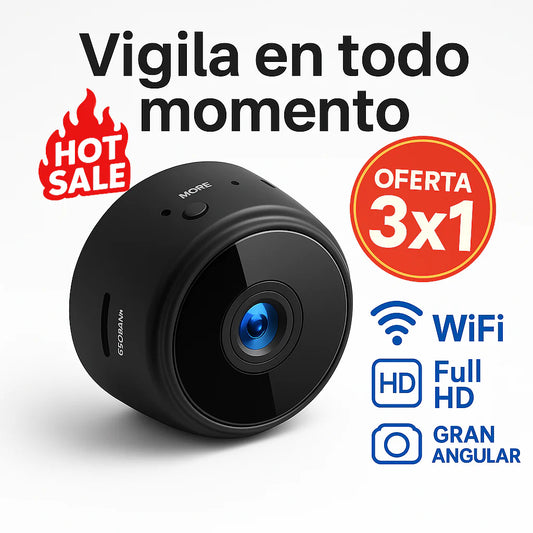 (3X1 SOLO POR HOY) MINI CÁMARA ESPÍA DE VIGILANCIA - WIFI, FULL HD
