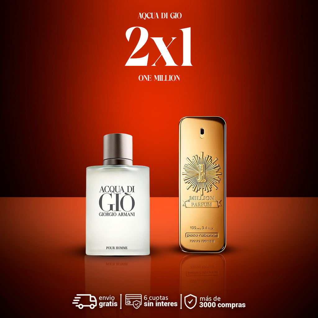 2X1 ACQUA DI GIO + ONE MILLION DE PACO RABANNE